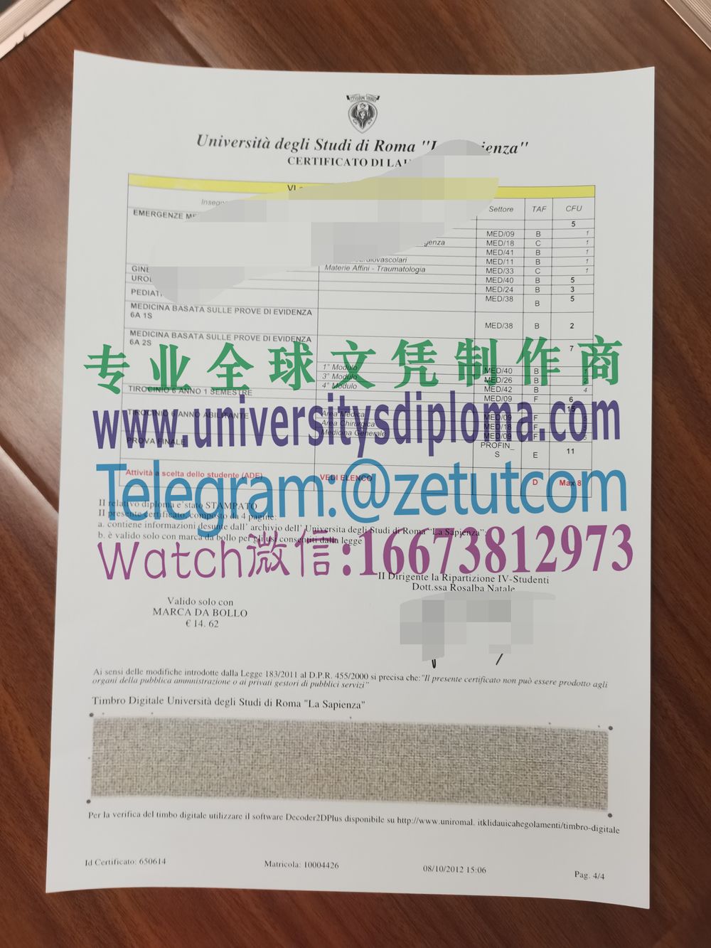 购买原版罗马智慧大学毕业证成绩单